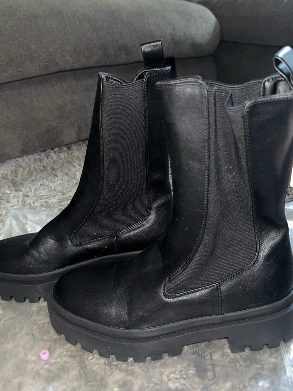 Primark Black Chunky Chelsea Combat Boots